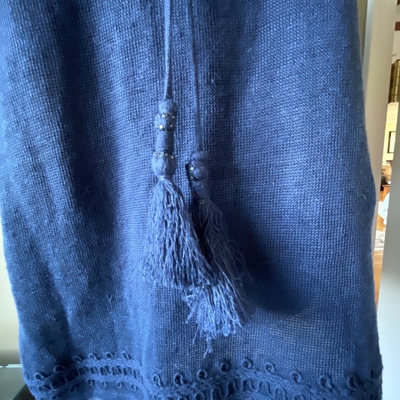 Tommy Bahama blue knit tunic tank tie tassel embroidered sz s new w tags - Picture 3 of 12